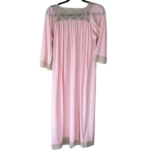 Vintage Pink Lace Lingerie Nightgown Medium Retro - Picture 4 of 7